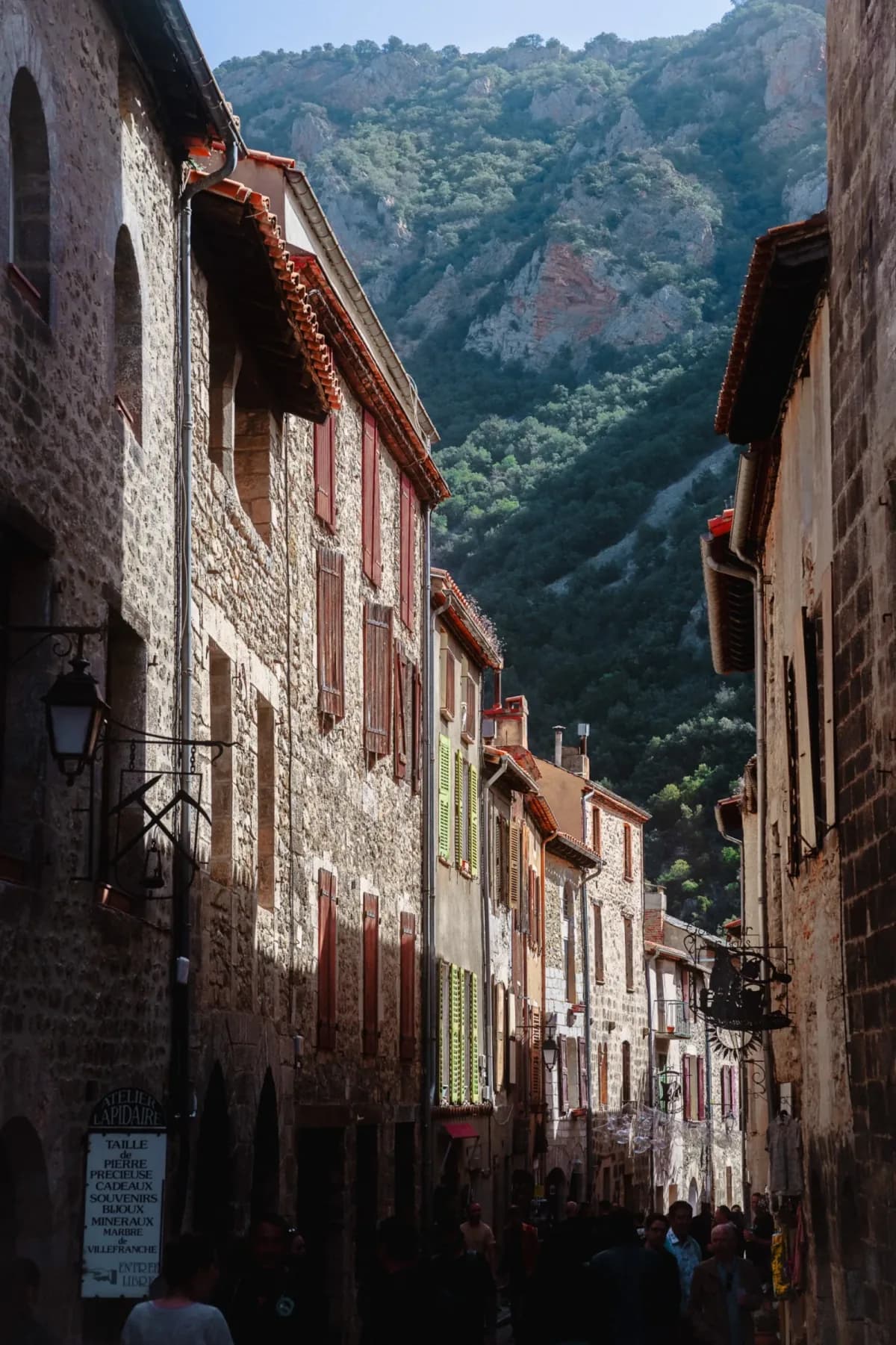 Village lane at the foot of the mountain