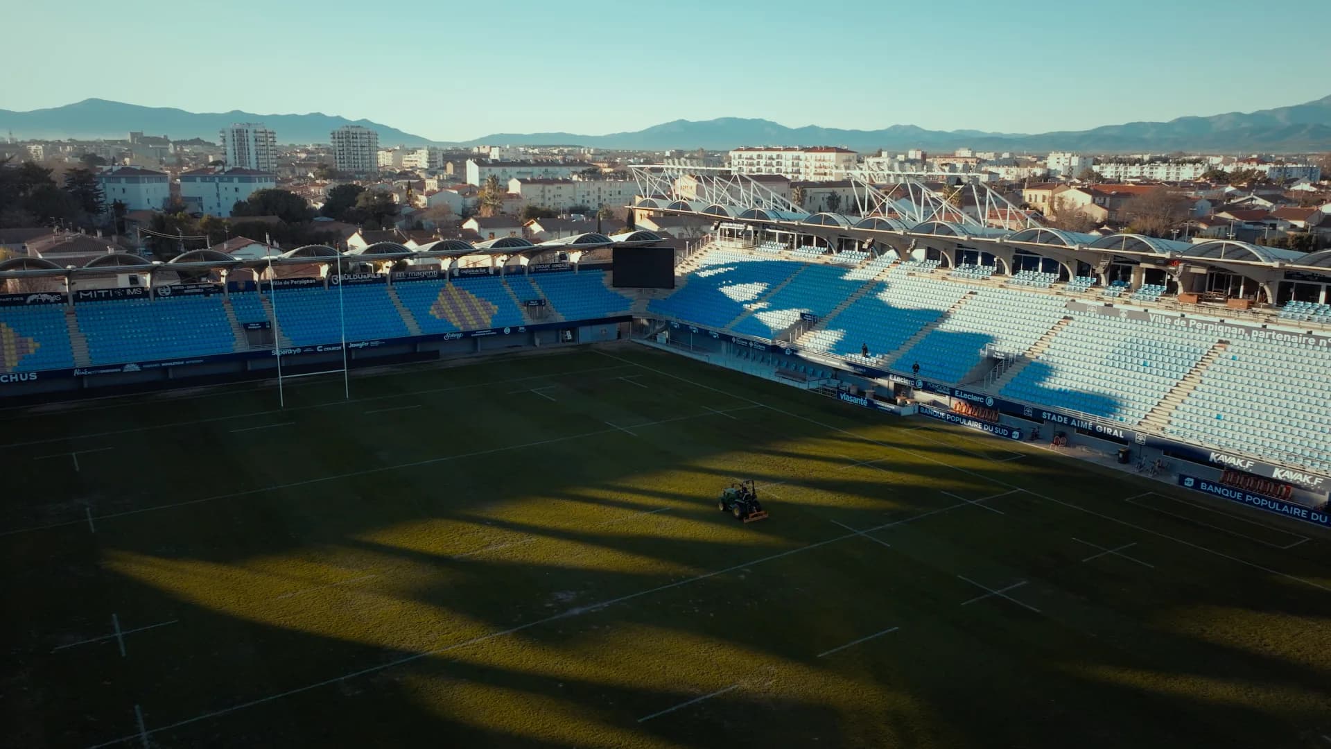 Le stade Aimé-Giral, à Perpignan, vu du drone