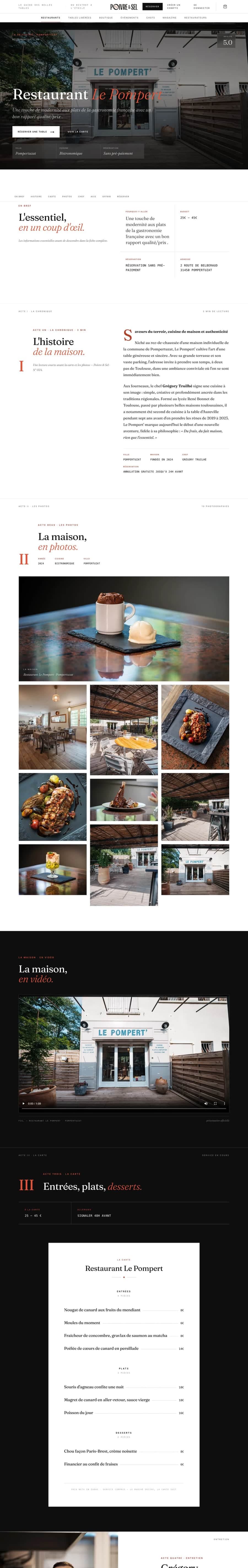 Fiche du restaurant Le Pompert' sur Poivre et Sel